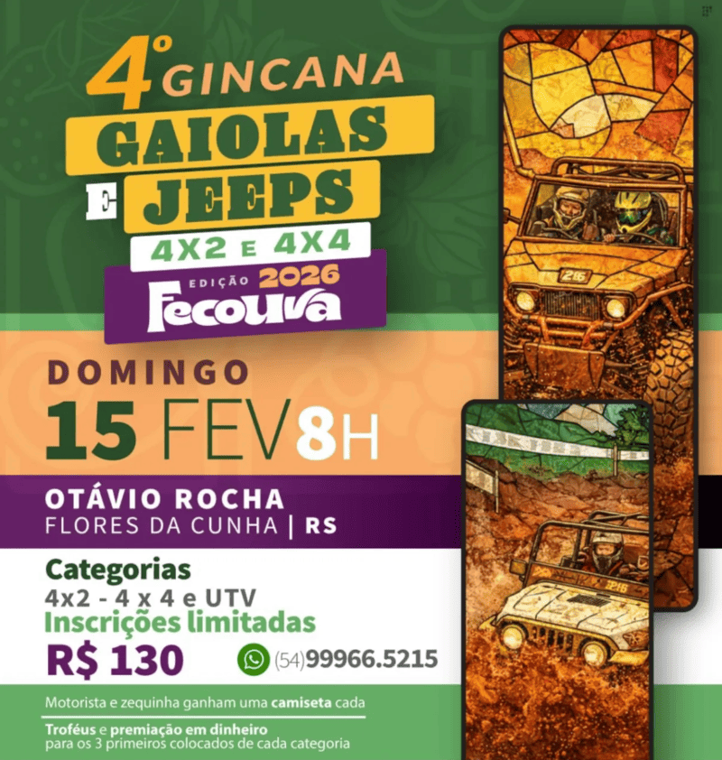 4ª Gincana Gaiolas e Jeeps FecoUva em Flores da Cunha (RS)