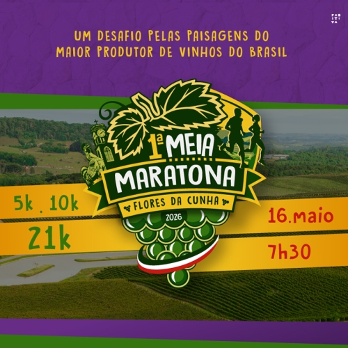 1ª Meia Maratona 2026 em Flores da Cunha (RS)