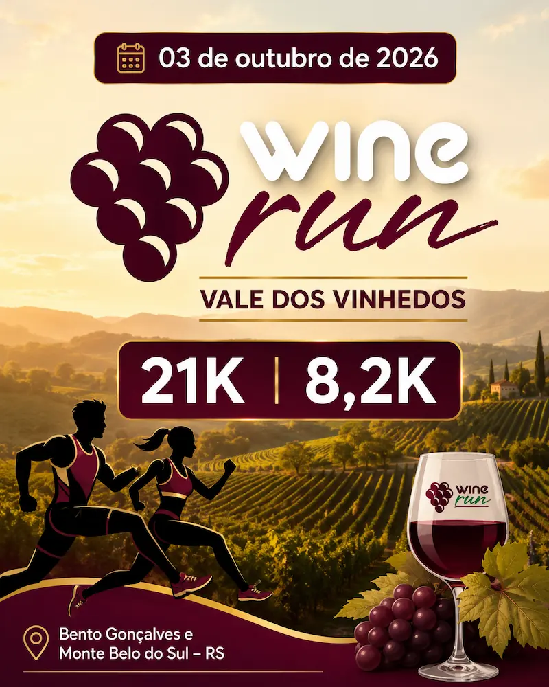 Evento 'Wine Run Vale dos Vinhedos 2026' em Bento Gonçalves (RS)
