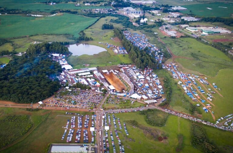 Imagem aérea do local do evento