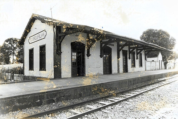 Foto histórica: A Estação Ferroviária de Nova Vicenza - farroupilha RS