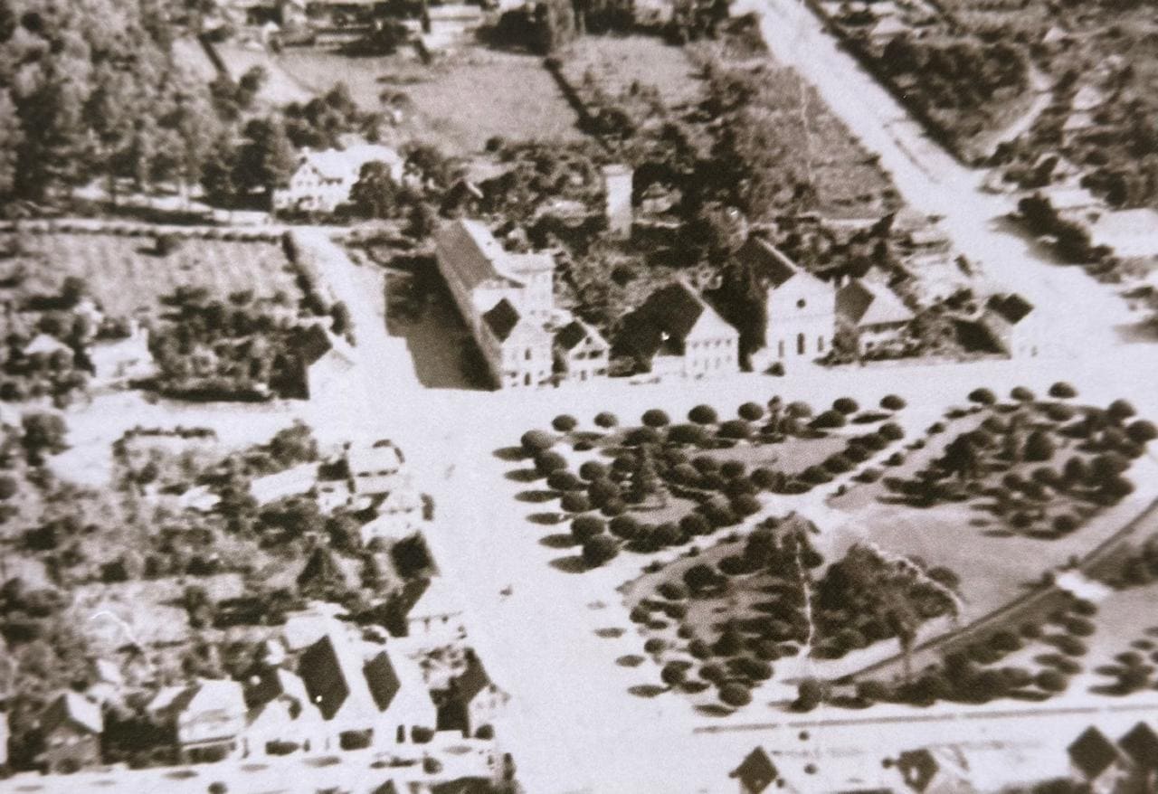 Vista aérea do centro em São Marcos (RS)