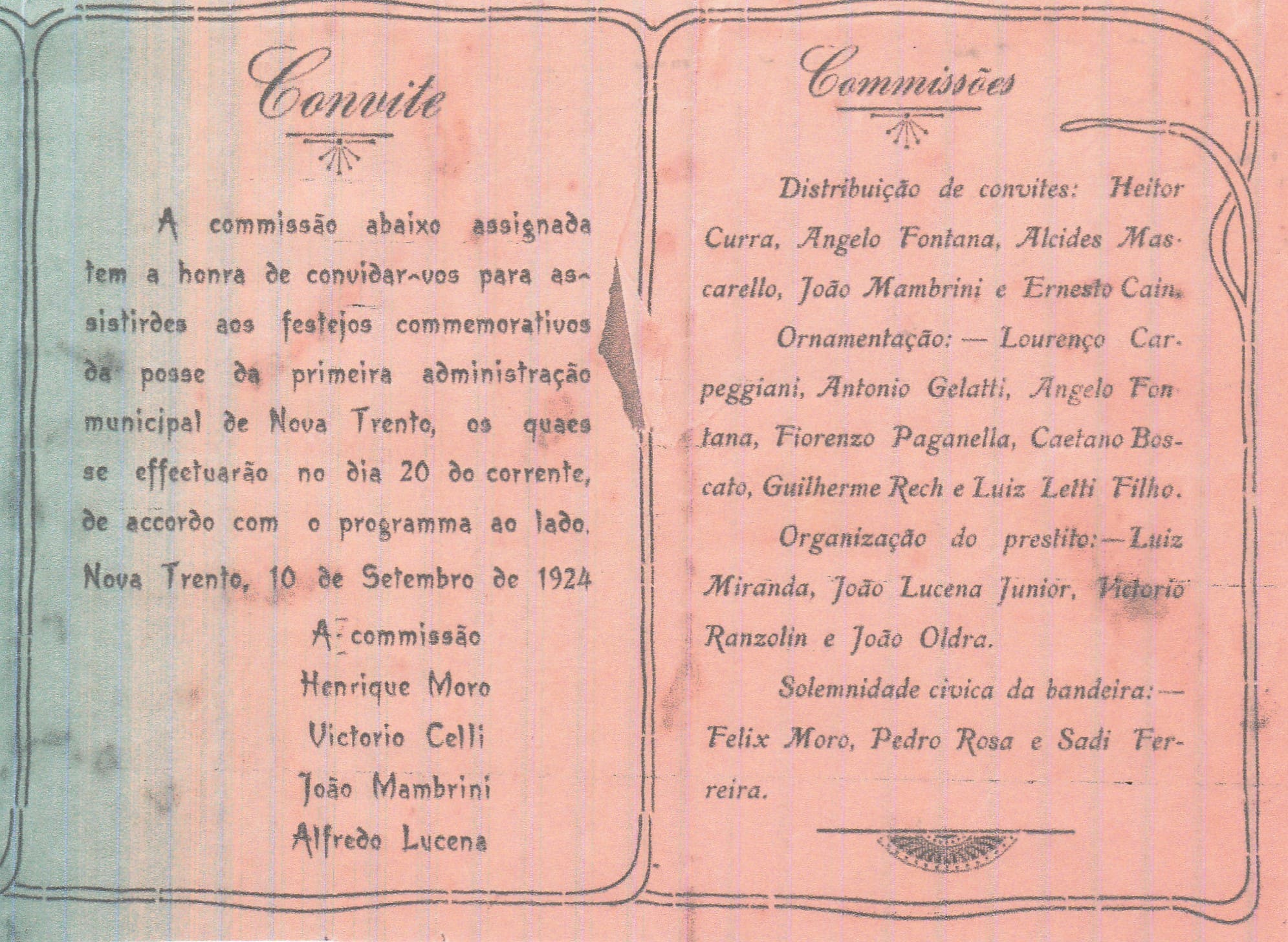 Memória: Convite Nova Trento - floresdacunha