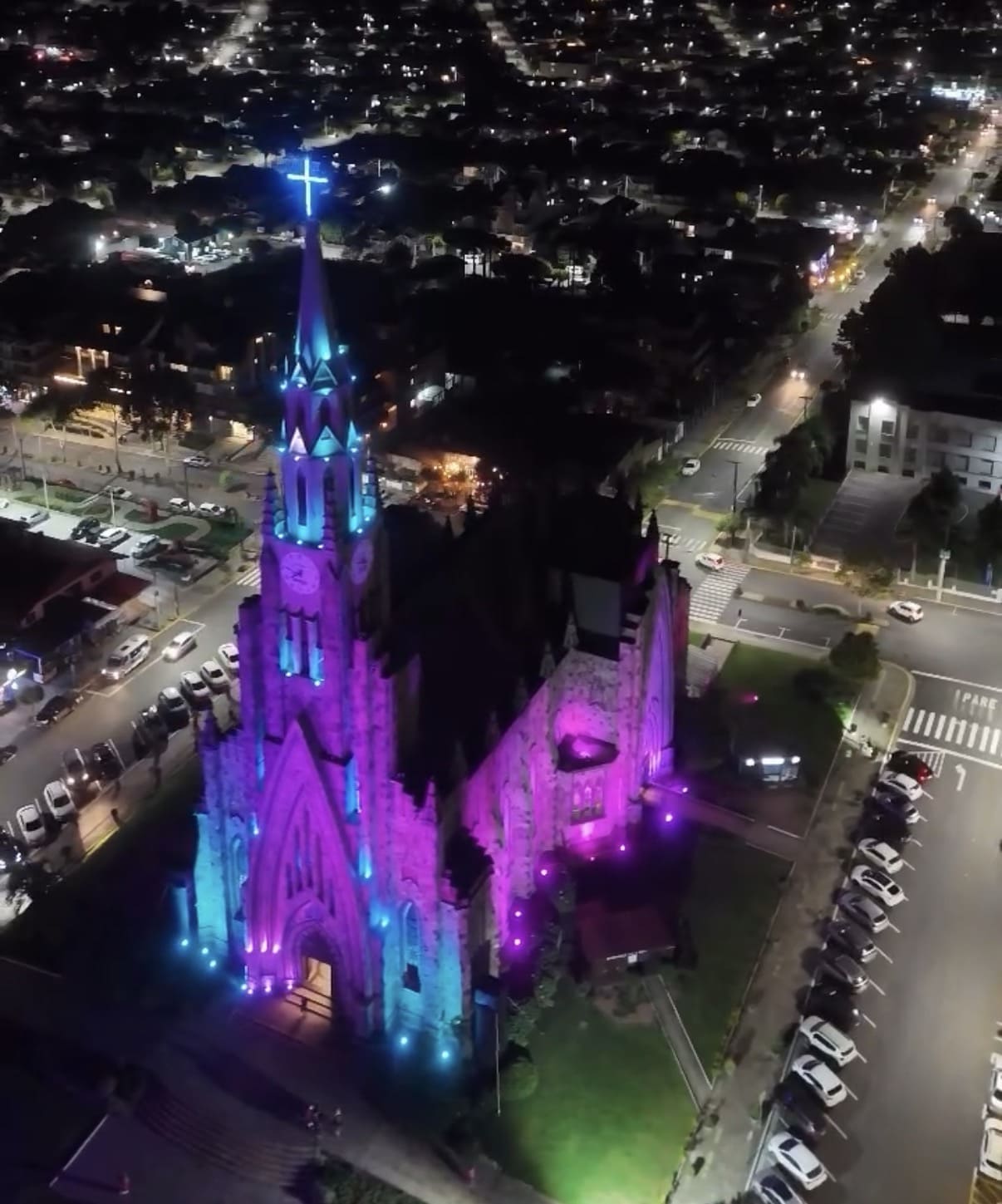 Catedral de Pedra à noite em Canela RS - Catedral de Pedra em Canela (RS)