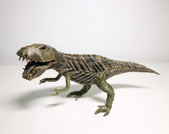 Palm leaf-made Dinosaur, Tyrannosaurus, Chinese traditional handicraft