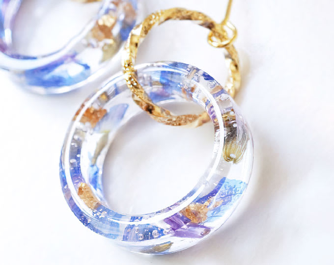 Flower wreath earrings