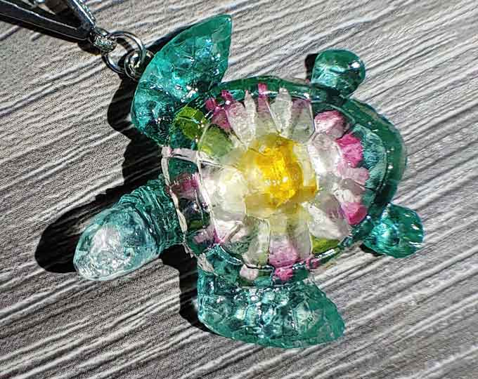 Botanical Turtle Necklace