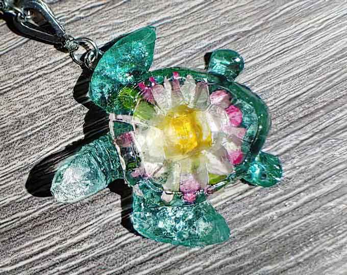 Botanical Turtle Necklace