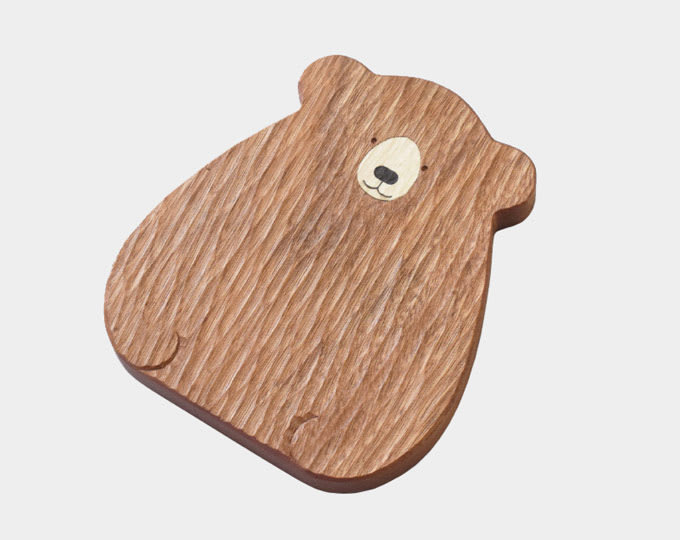 Mini Bear wooden plate Japanese style tray decorative plate