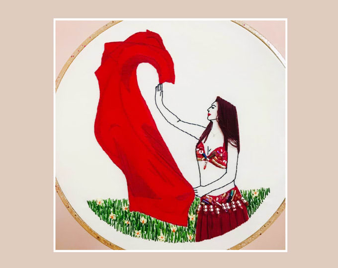 Hand embroidery portraits, Custom portrait, Personalized Embroidery portrait,Embroidery dancer, Personalized gift, Embroidery wall hanging