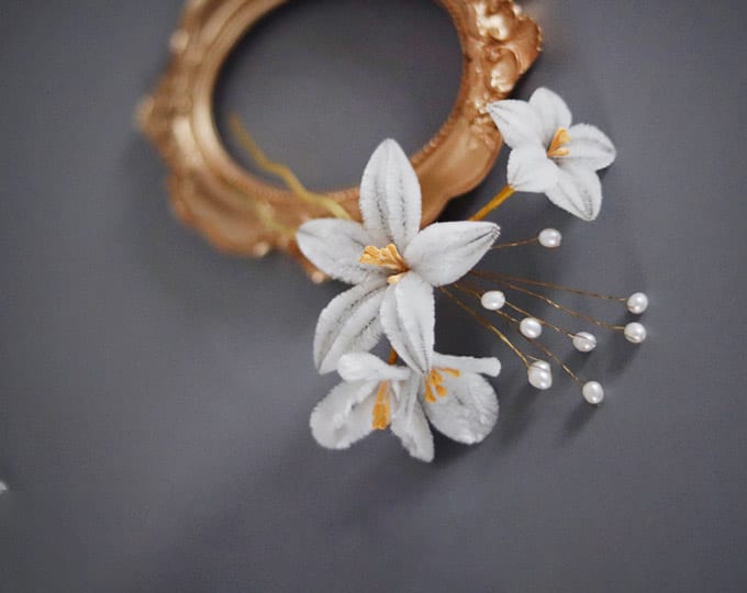 Flower headdress brooch, Yangzhou velvet flower
