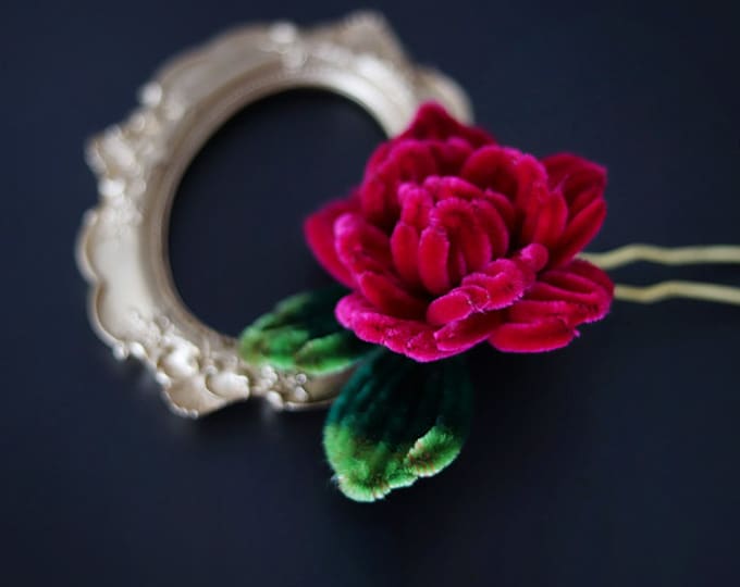 Flower headdress brooch, Yangzhou velvet flower