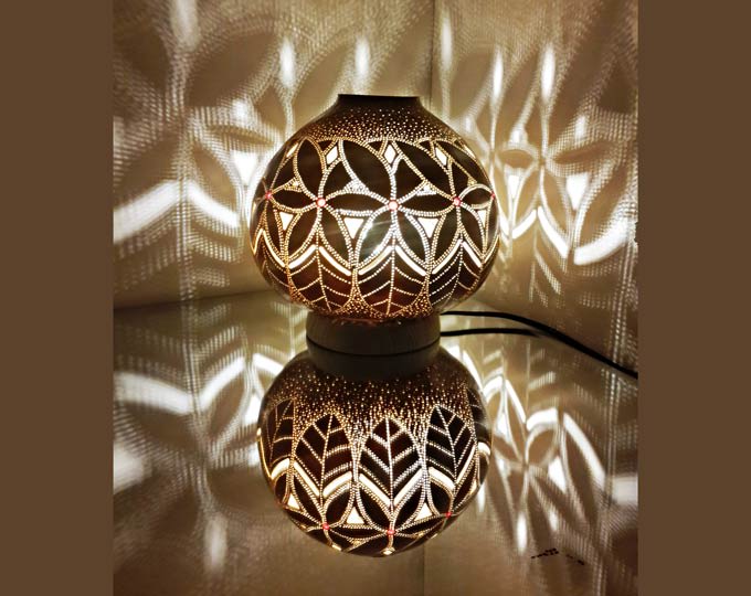 Double Sided Handmade Gourd Lamp Calabash Housewarming Christmas Gift Turkish Lamp Gift Idea Home Living Room Nursery Decor