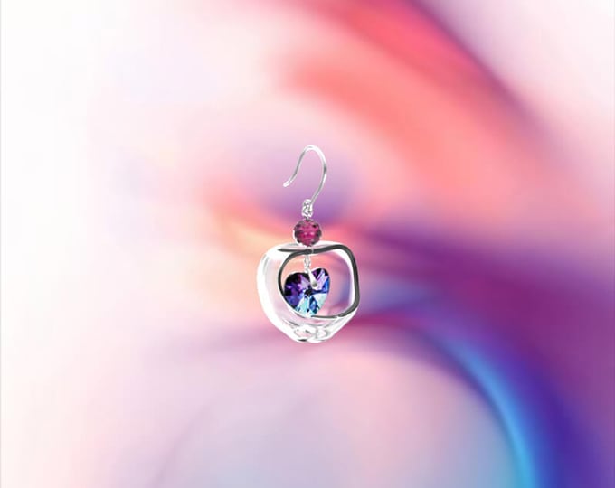 【3D printed earrings with a bite of a small Apple】ArtAbO original design transparent single pack