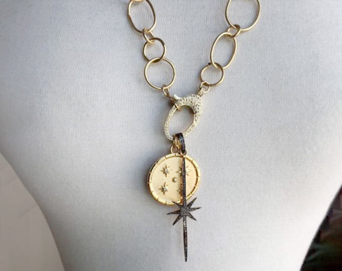 Diamond Star Pendants Necklace