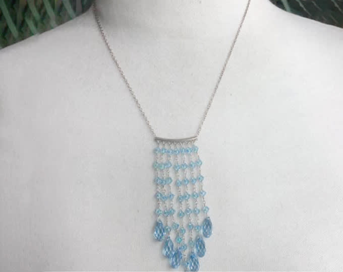 Blue Swarovski Crystal Necklace
