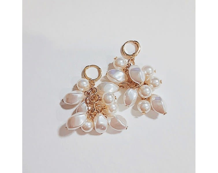 Baroque Pearl Cluster Earrings