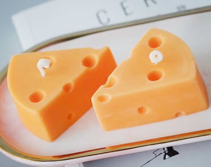 The Yummy Large Cheese Handmade Natural Pillar Candle | Gift Ideas, Holiday Gift for her/ him, Handicraft Home Decor
