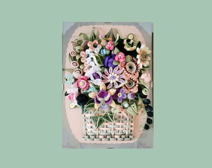 Paper Quilling 3D Wall Art with Orchids and Anemones