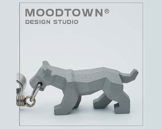 MOODTOWN Handcrafted Stainless Steel SABER TOOTHED TIGER Keychain Gift for men and women Car Keyring hanging accessory