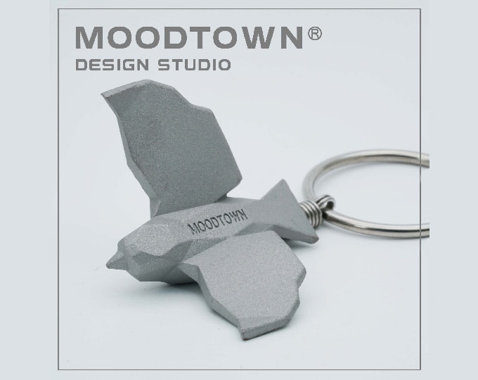 MOODTOWN Handcrafted Stainless Steel SPARROW Keychain Gift for men and women Car Keyring hanging accessory