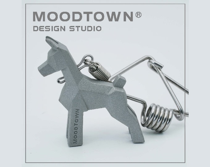 MOODTOWN Handcrafted Stainless Steel DOBERMAN PINSCHER Keychain Gift for men and women Car Keyring hanging accessory