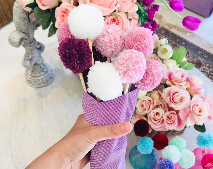 Pompom flowers bouquet