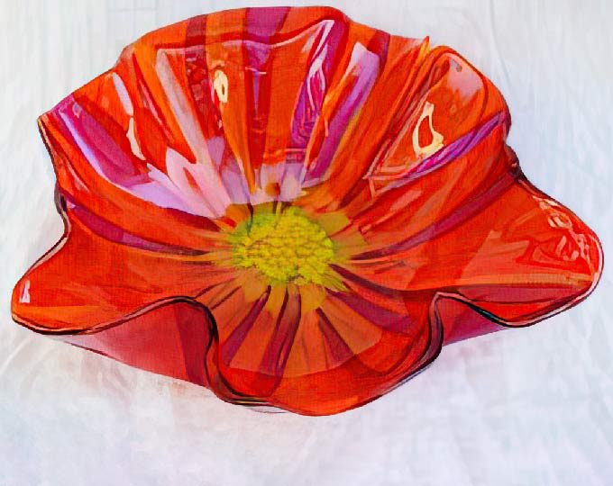Large California Poppy Bowl
