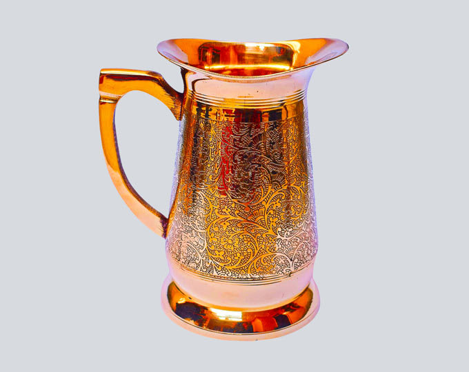 Handmade engraving Ashoka style vintage Brass Jug Pitcher 1000 ml
