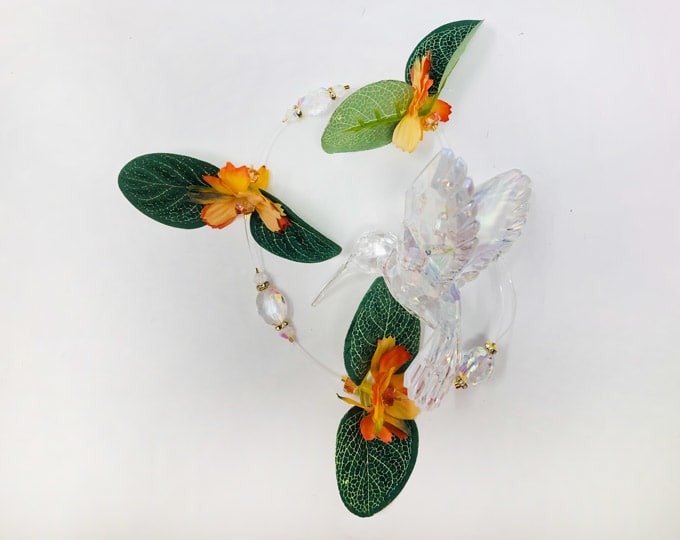 Handmade Crystal Clear Hummingbird Suncatcher 16"
CrystalClearHummingbird6