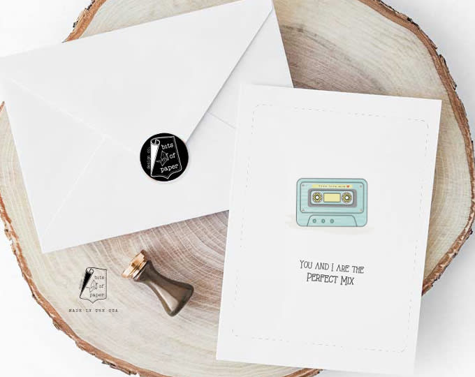 Boom box - cassette.  Love /friendship card