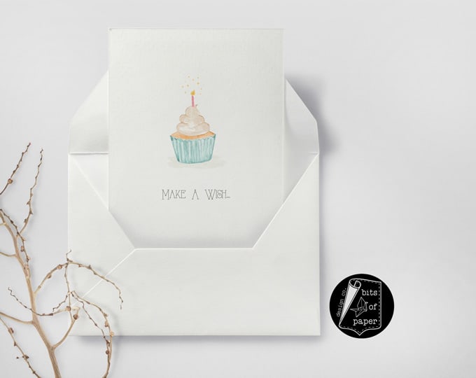 Cupcake - Make a Wish Birthday Card