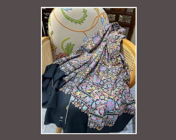 Kashmir queen size full hand embroidery scarf