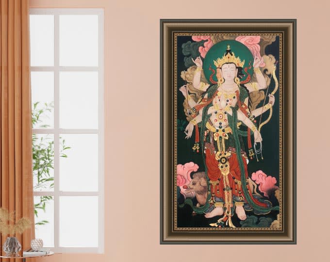 Traditional Chinese Mural《Marici-Goddess of the Dawn》