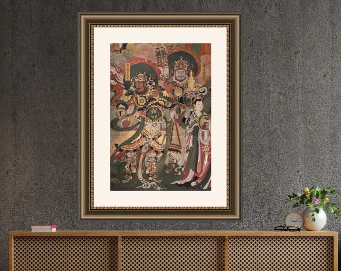 Traditional Chinese Mural《Vaishravana、Dhritarashtra》
