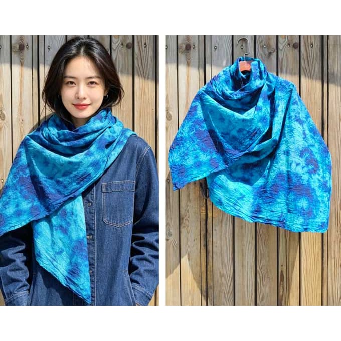 Indigo Ocean Tie-Dye Scarf，Sunset Haze Tie-Dye Shawl，Tropical Bloom Dyed Scarf