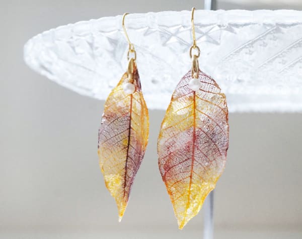 Real leaf earrings
