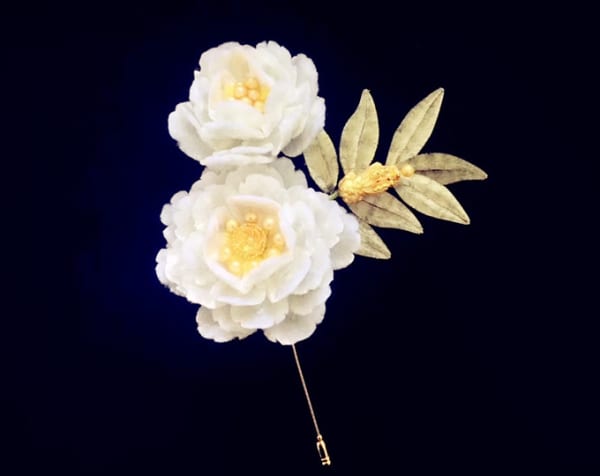 Flower headdress brooch, Yangzhou velvet flower