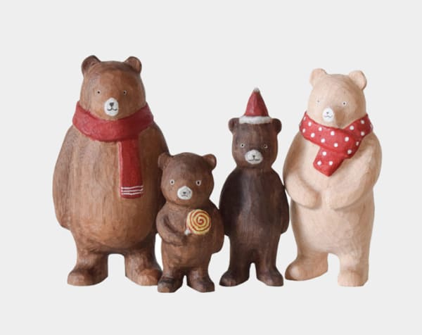 Handmade lovely bear decorations living room wooden table furnishings