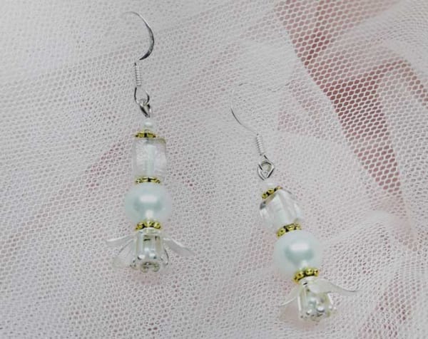 Silver flower earrings
