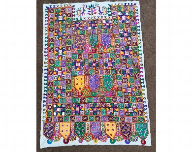 Indian Bohemian Hand Embroidered Patchwork Wall Hanging Handmade Vintage Gypsy Tapestry One Of Kind Patchwork Wall Piece Table cover