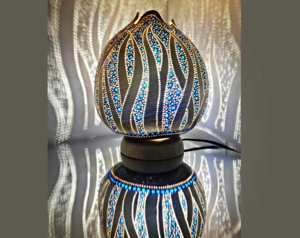 Ocean  Handmade Gourd Lamp Calabash Housewarming Christmas Gift Turkish Lamp Gift Idea Home Living Room Nursery Decor