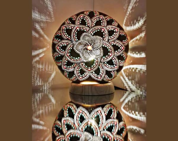 Bohemian Handmade Gourd Lamp Calabash Housewarming Christmas Gift Turkish Lamp Gift Idea Home Living Room Nursery Decor