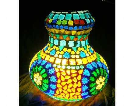 Wall hanging Lamp for Bedroom Decent Glass Turkish Lamps for Home Decoration Square Shape Mosaic Bedside