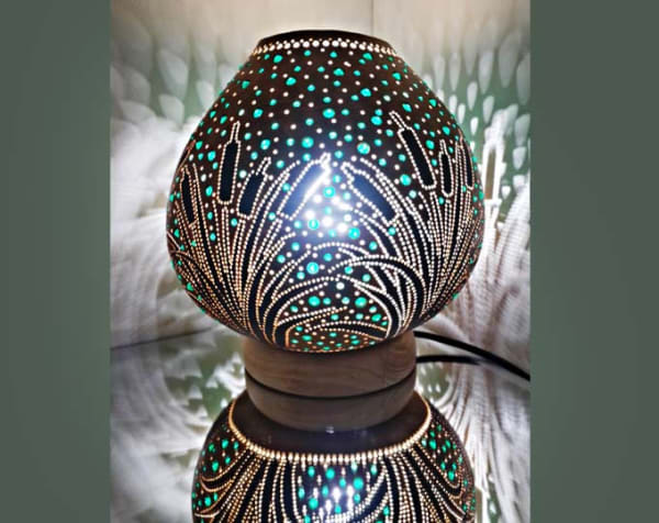 Cane Handmade Gourd Lamp Calabash Housewarming Christmas Gift Turkish Lamp Gift Idea Home Living Room Nursery Decor