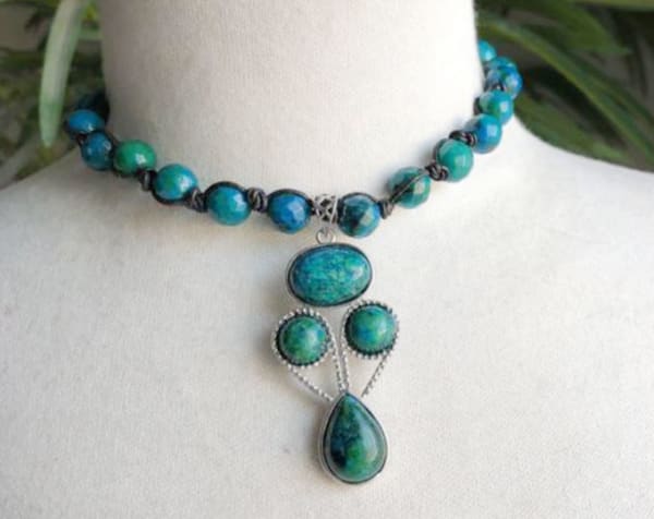 Azurite Choker with Pendant