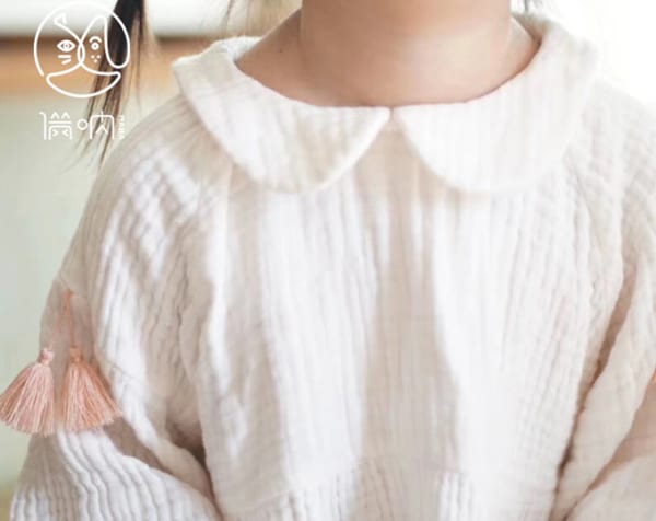 MANA Three layer cotton hand-made tassel Girls' warm shirt