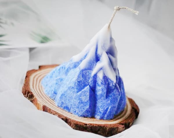 The Color Gradational Iceberg Handmade Natural Pillar Candle | Gift Ideas, Holiday Gift for her/ him, Handicraft Home Decor