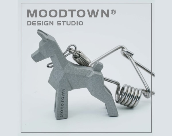 MOODTOWN Handcrafted Stainless Steel DOBERMAN PINSCHER Keychain Gift for men and women Car Keyring hanging accessory