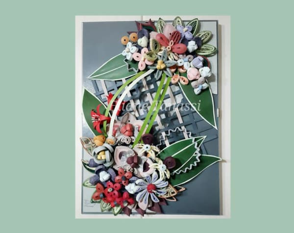 Paper Quilling Ikebana-inspired 3D Wall Art